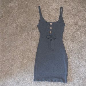 A slim grey dress